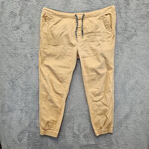 Plugg Jogger Pants Size XL Beige‎ Tapered Leg Drawstring Waist Pull On
